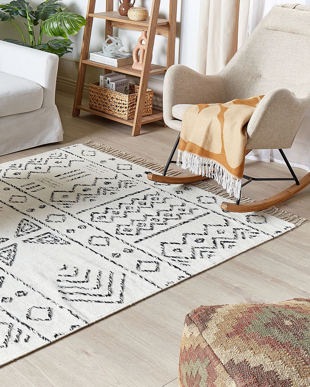 Rug ALKENT White 160 x 230 cm Wool