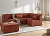 Modular Corner Sofa 4 Seater LEMVIG with Ottoman Corduroy Golden Brown Left Hand