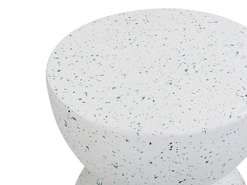 Side Table CAORIA 40 cm 40 cm Terrazzo Effect White_918797