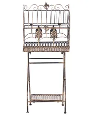Set of 2 Shelving Units SICILY 43/37 cm 122/90 cm Metal Black_1029387