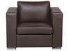 Leather Living Room Set Brown HELSINKI_740923