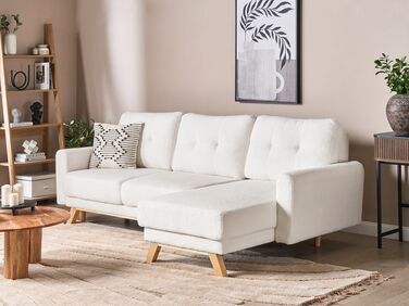 Left Hand Boucle Corner Sofa White SIRO