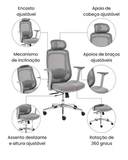 Cadeira de escritório OLYRA Cinzento_1071080