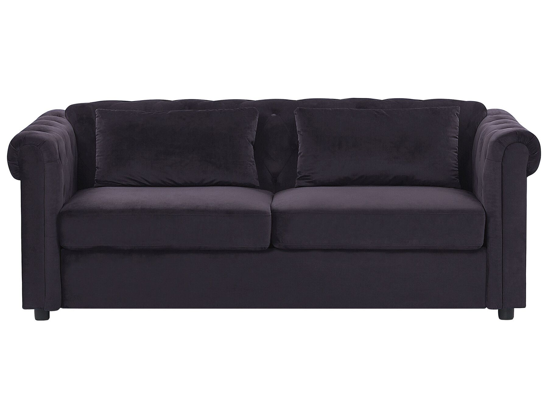 Canapé convertible 3 places en velours noir CHESTERFIELD_766990