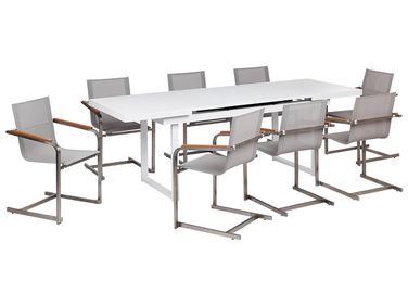 Matgrupp 8-sits aluminium vit/beige VALCANETTO/COSOLETO