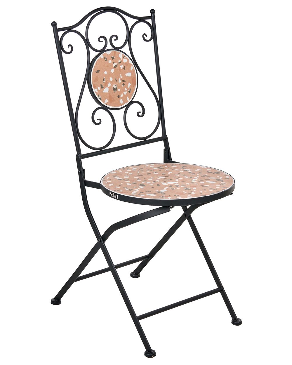 Set de 2 scaune de grădină ADRANO Pliabil Metal efect terrazzo Portocaliu_1021728