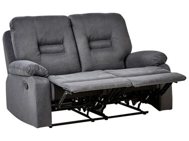 2 Seater Fabric Manual Recliner Sofa Grey BERGEN II