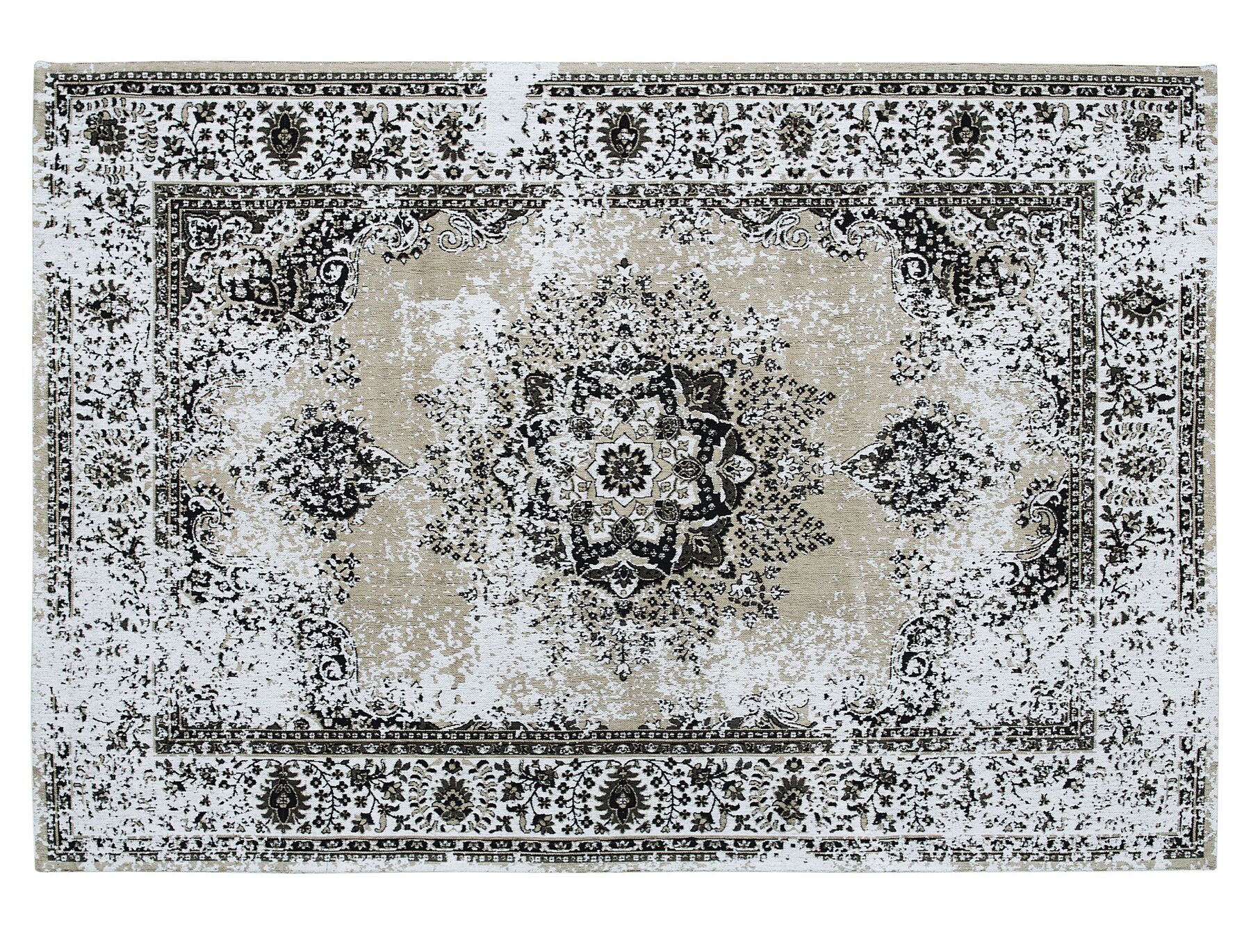 Teppich Baumwolle beige-grau 140 x 200 cm Kurzflor ALMUS_702799