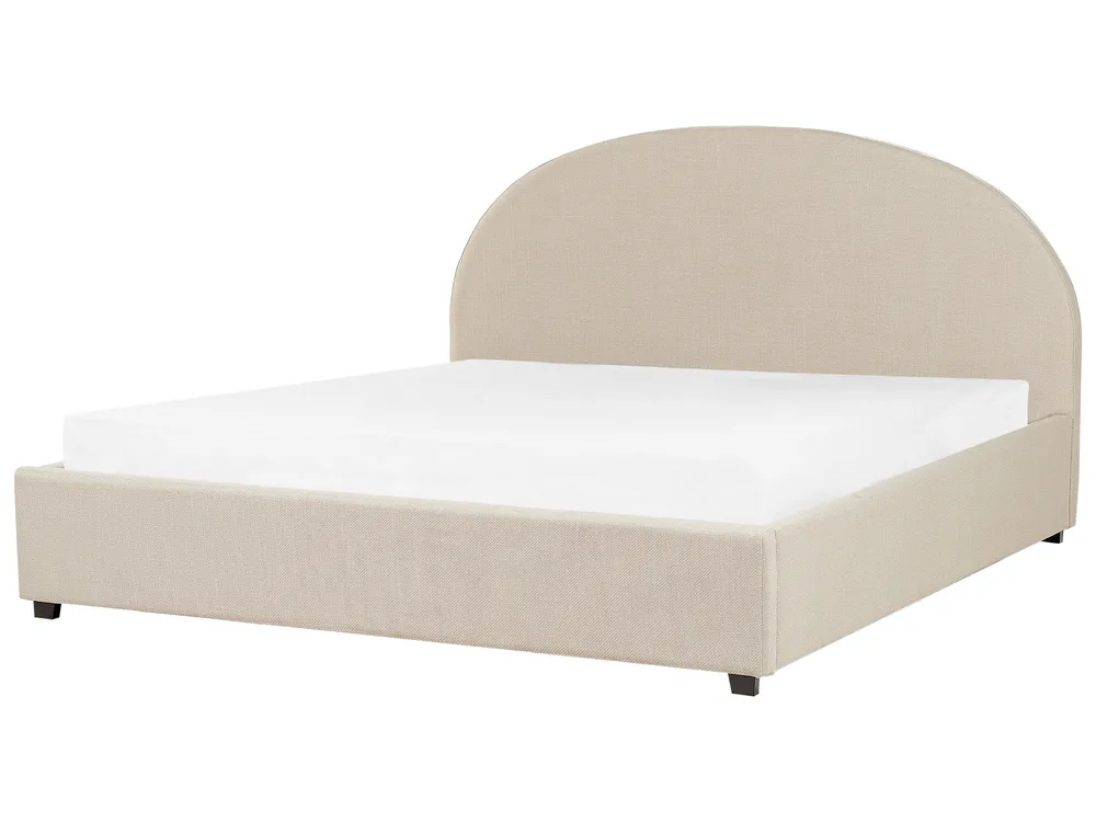 Ottoman Bed VAUCLUSE Fabric Sand Beige 180 x 200 cm (EU Super King)_876849