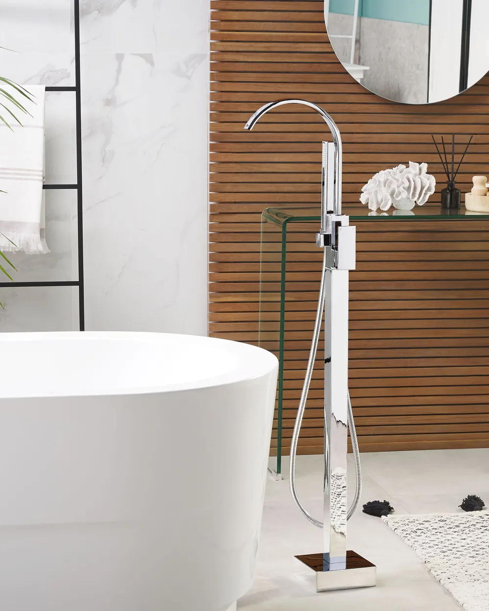 Freestanding Bathtub Faucet RIBBON Silver