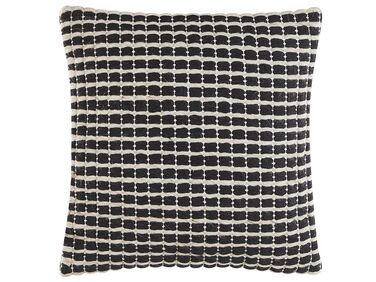 Coussin décoratif 45 x 45 cm noir / blanc crème YONCALI