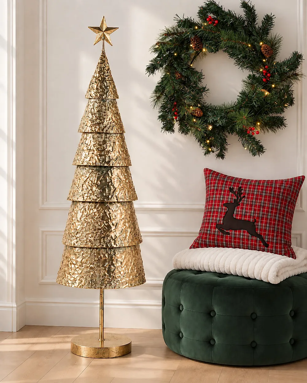 Weihnachtsdekoration PORVOO 110 cm Weihnachtsbaum Gold