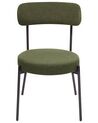 Set of 2 Dining Boucle Chairs Dark Green ALLISON_929074