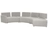 6 Seater Curved Linen Sofa Grey BOLEN_886537