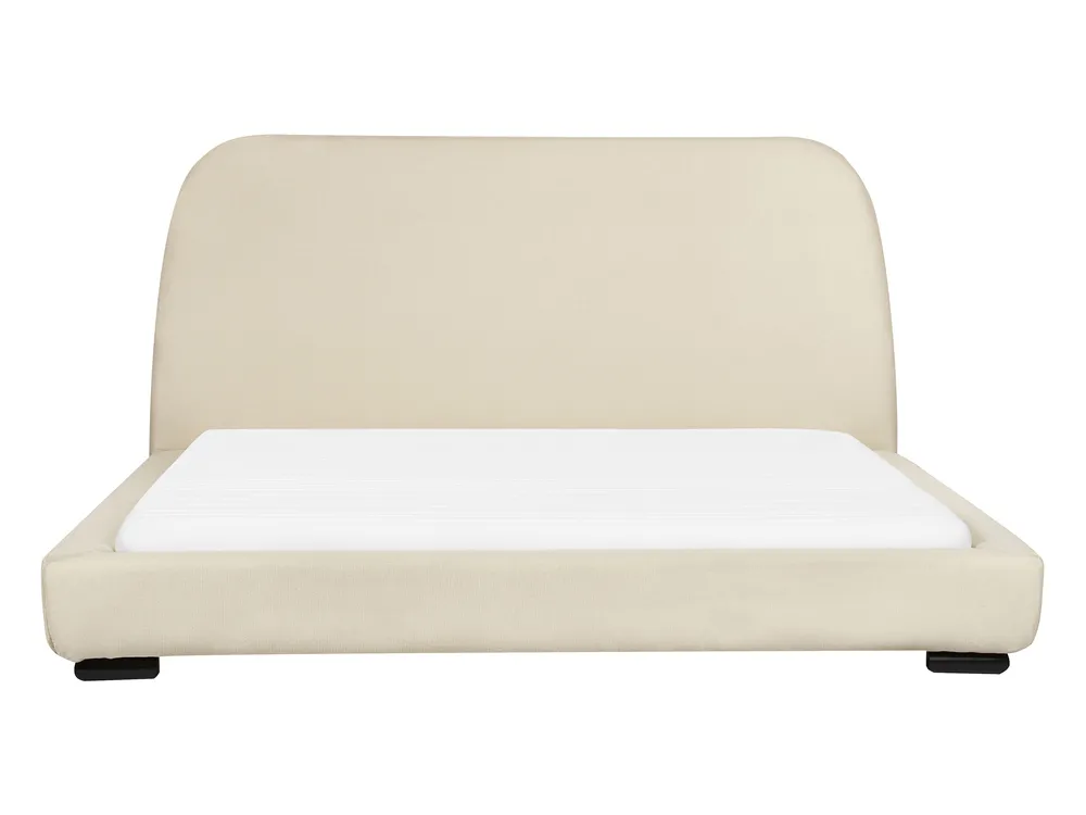 Bett mit Lattenrost Stoff ROISEL 160 x 200 cm Hellbeige_937472