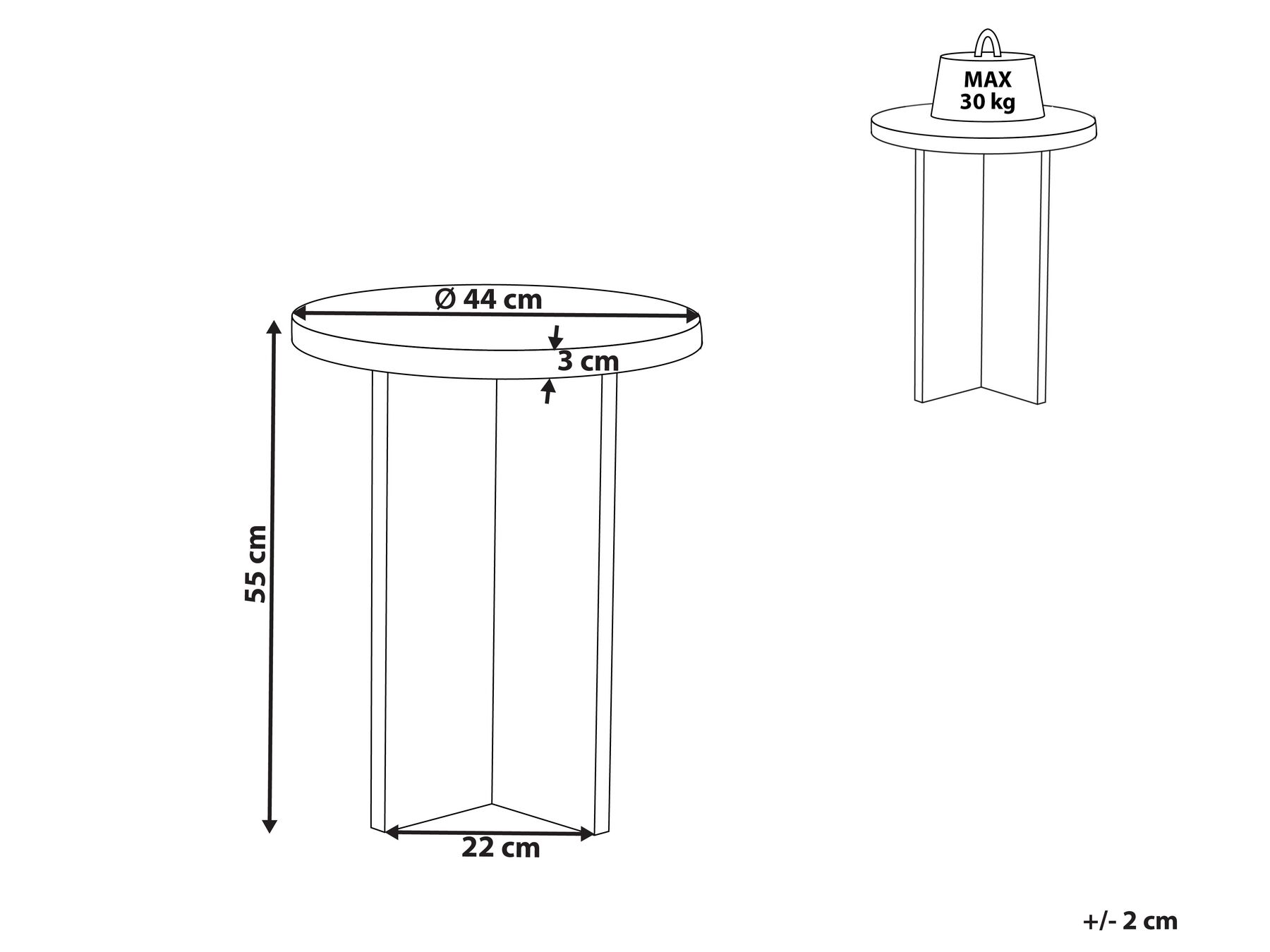 Side Table STANTON Grey Concrete Effect_912832