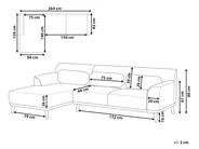 Corner Sofa 3 Seater SIMOS Corduroy Dark Green Right Hand_896930