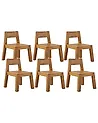 Set of 6 Garden Chairs LIVORNO Acacia Wood Brown