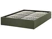 Bett mit Stauraum ohne Kopfteil DINAN Bouclé Dunkelgrün 120 x 200 cm_1188251