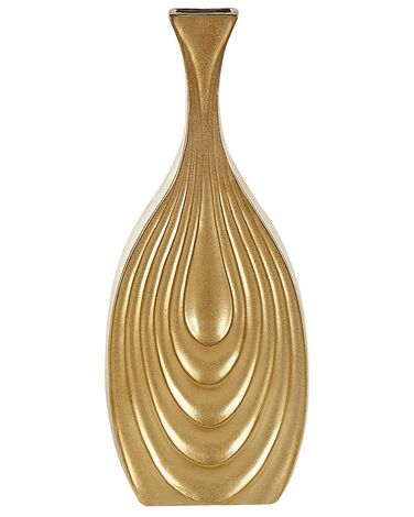 Ceramic Decorative Vase 39 cm Gold THAPSUS