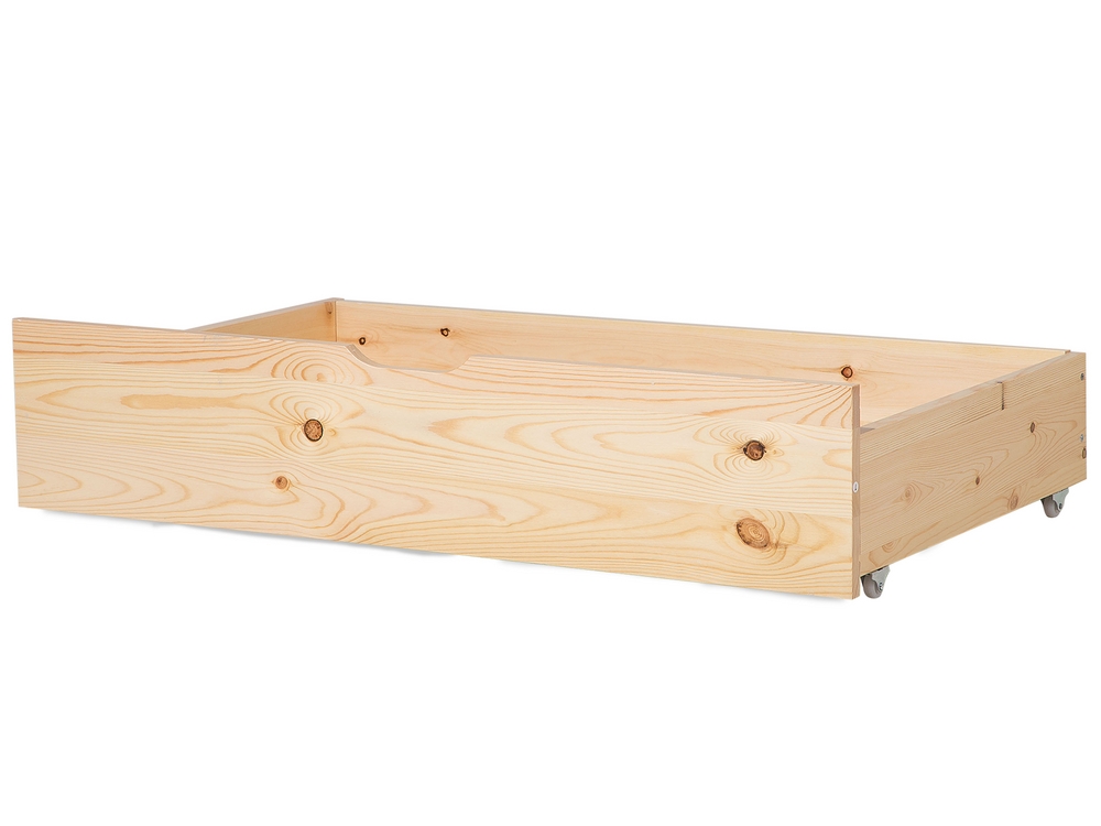 Set of 2 Bed Storage Drawers Light Wood RUMILLY Beliani