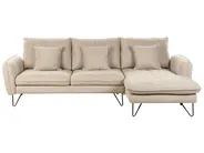 Corner Sofa 3 Seater SERSAN Chenille White Left Hand_876382