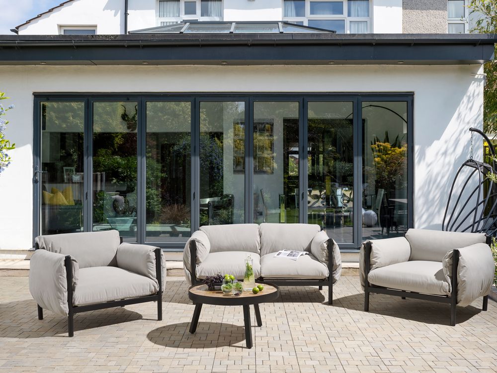 Ensemble de canapés de jardin 4 places ESPERIA Métal Gris