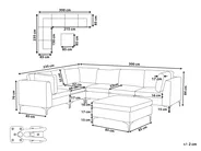 Modular Corner Sofa 6 Seater EVJA with Ottoman Velvet Navy Blue Right Hand_859842