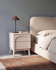 2 Drawer Bedside Table BOULIA Light Beige_1168883