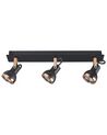 Plafoniera 3 lampade metallo nero e rame 44 cm BARO_828922