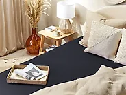 Fitted Sheet JANBU 140 x 200 cm Cotton Black_1180225