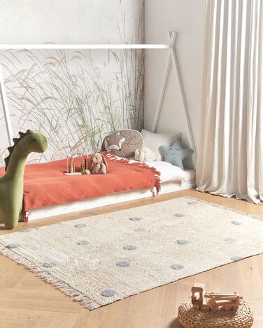 Cotton Kids Rug 140 x 200 cm Beige and Grey DARDERE