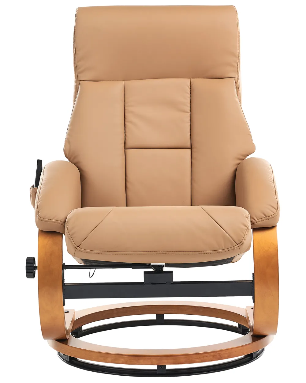 Massage Chair FORCE with Footstool Faux Leather Sand Beige_697893