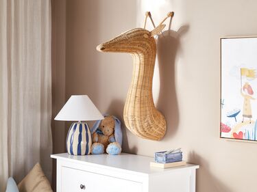 Rattan Animal Head Wall Décor Giraffe Light BANANEC