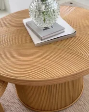 Set of 2 Coffee Tables ILIOS Rattan Natural_999675