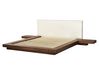 Bed met LED bouclé hoofdbord bruin 160 x 200 cm ZEN_931296