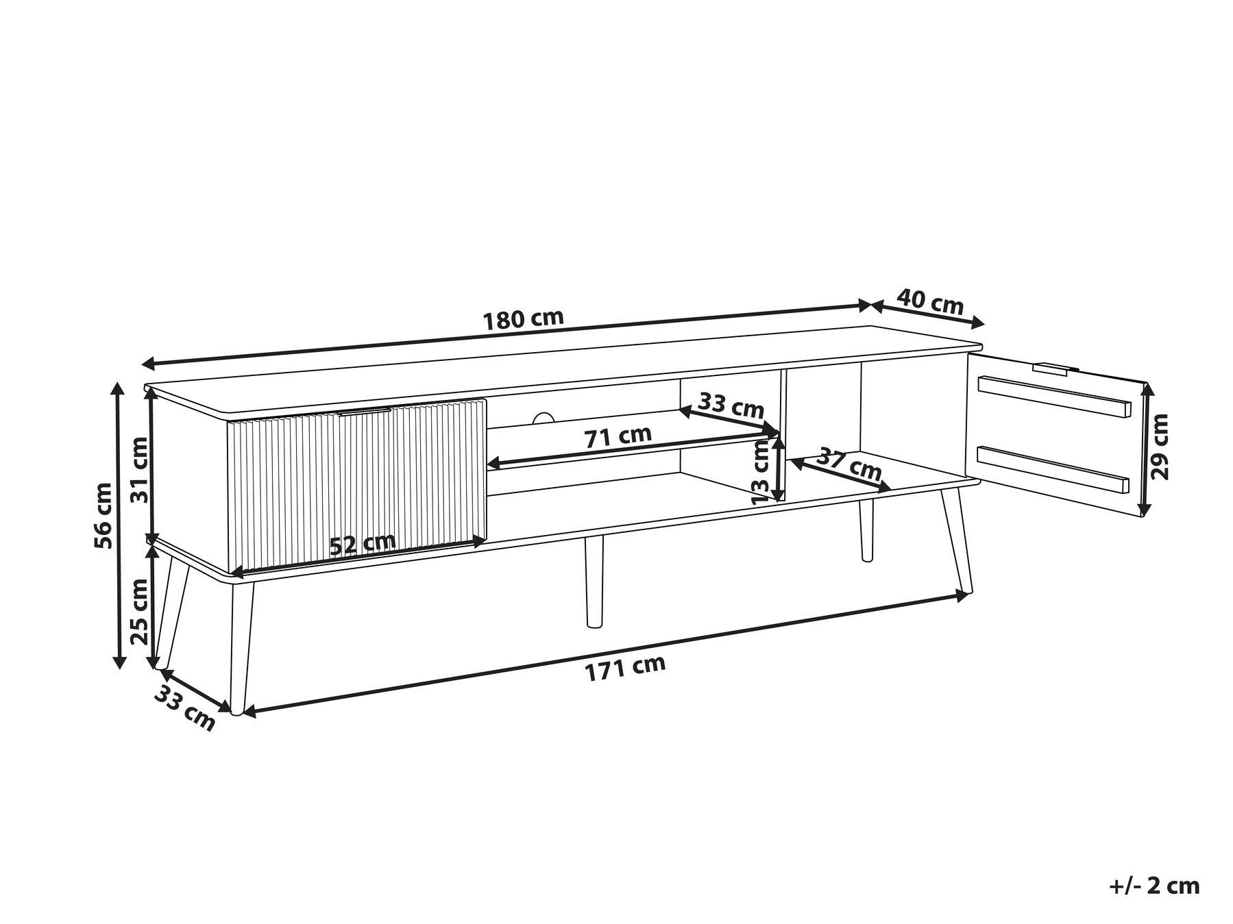 Pine Wood TV Stand Light TIMMINS_937010 Pine Wood TV Stand Light TIMMINS_937010