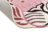 Kinderteppich Wolle rosa 120 x 110 cm Tigermotiv PARKER_874832