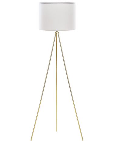 Stehlampe gold / weiß 148 cm Trommelform VISTULA