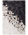 Kožený koberec 160 x 230 cm čierna/biela KEMAH_850989