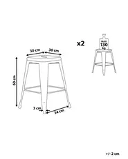 Set di 2 sgabelli da bar CABRILLO Metallo Nero_802509