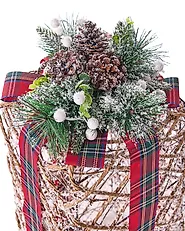 Set of 3 Christmas Decorations LED KAUSALA 65/55/45 cm Christmas Gifts Brown_1179618