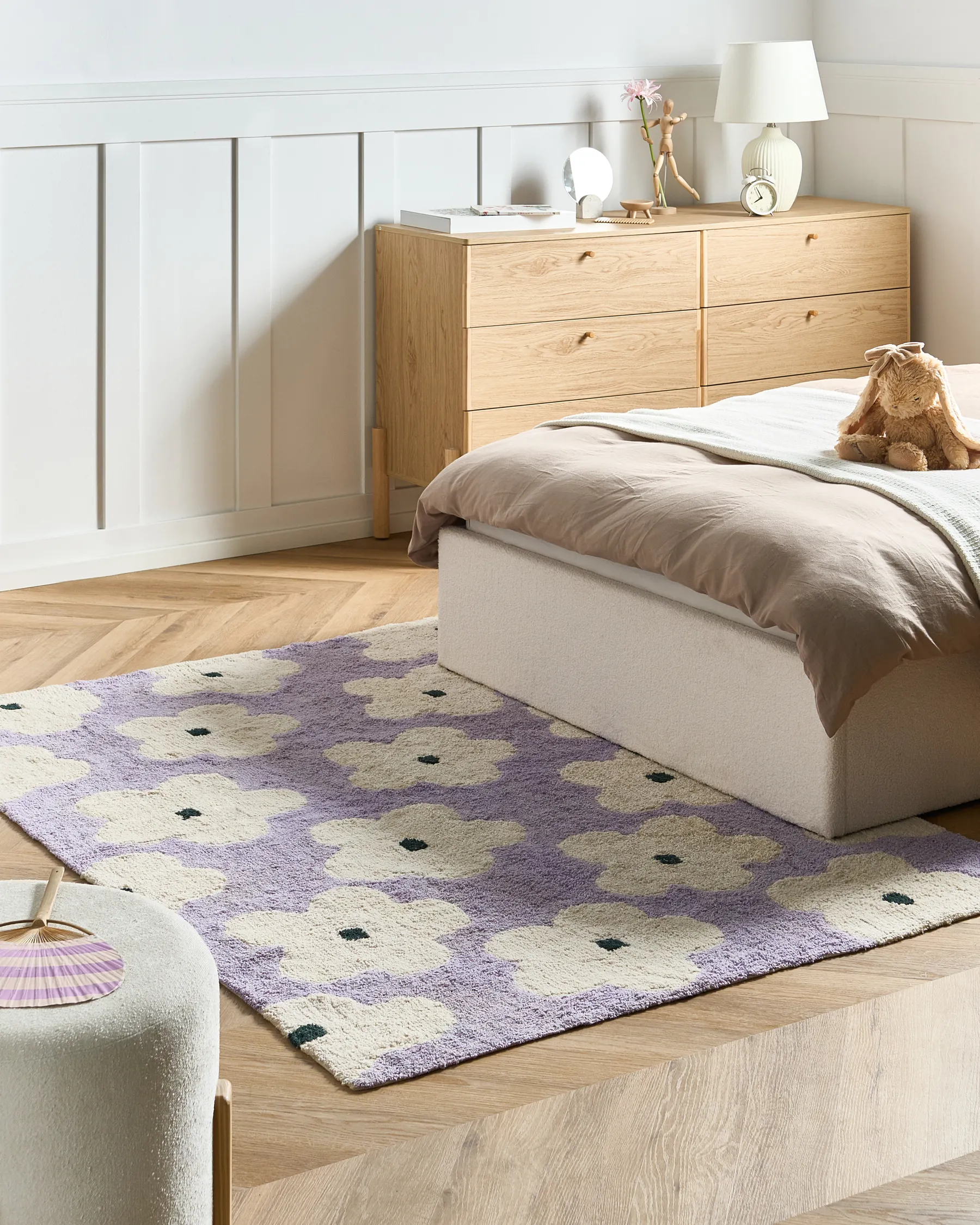Tappeto per bambini MOKHVA Viola chiaro 140 x 200 cm Cotone_1061142
