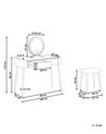 Toaletní stolek se 2 zásuvkami LED zrcadlem a stoličkou šedý/ zlatý SURIN_845552