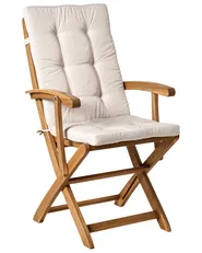 Set of 2 Garden Chairs with Cushions MAUI PREMIUM Acacia Wood Light Beige_990906