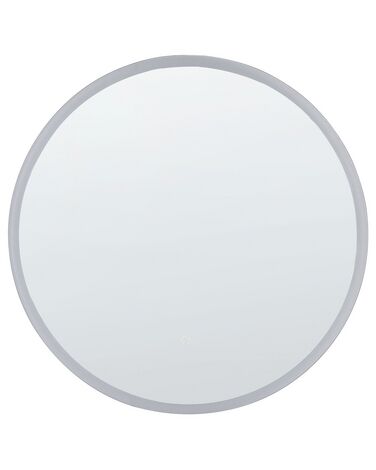 Kulaté LED nástěnné zrcadlo ø 79 cm stříbrné DEAUVILLE