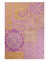 Tappeto lana rosa e giallo 140 x 200 cm AVANOS_848413