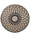 Tapis en jute ⌀ 140 cm beige / noir motif rosace KULLAR_793660