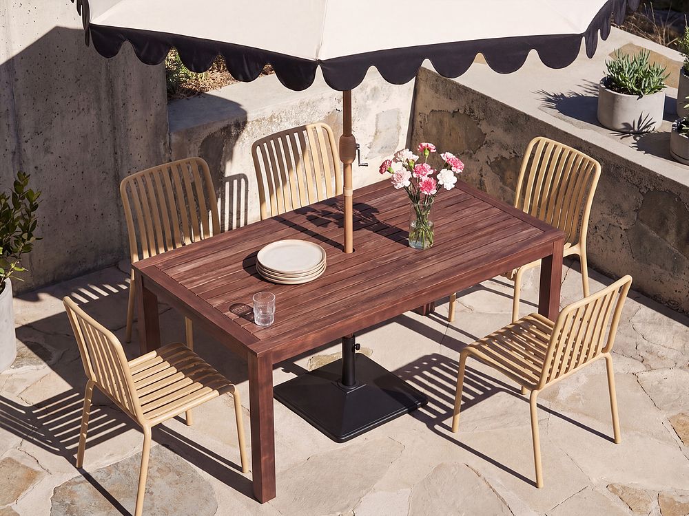 Garden Dining Table TUSCANIA 180 cm 100 cm Eucalyptus Wood Dark Brown