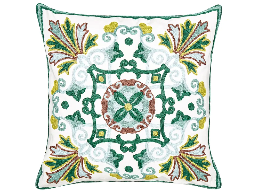 Zestaw 2 poduszek dekoracyjnych ELANITE 45 x 45 cm Bawełna Zielony Wzór orientalny_902948